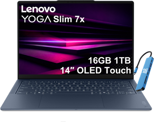  Lenovo - Yoga - Slim 7x - Copilot+ PC - 14"FHD+ OLED Touch Laptop - Snapdragon X2 Plus 2026 - 16GB RAM- 1TB SSD - 9.2MP IR Webcam - Blue