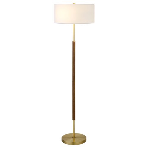 Camden&Wells - Simone Floor Lamp - Rustic Oak/Brass-Front_Standard 