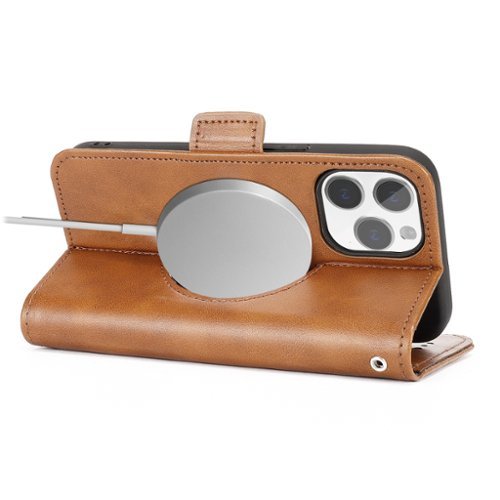 SaharaCase Genuine Leather Folio Wallet Case for Apple iPhone 15 Pro Max - Brown BUY ONLINE