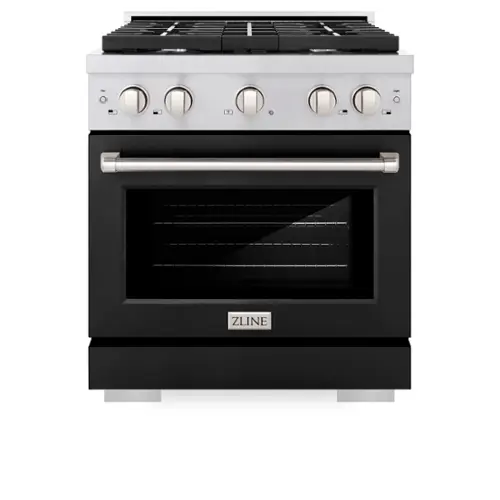 Front. ZLINE - ZLINE 30" Paramount Dual Fuel Range with 4 Burners and Convection Oven (SDR-BLM-30) - White.