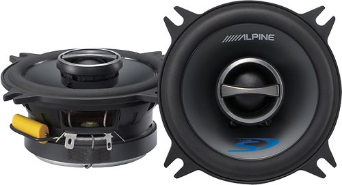  Alpine - 4&quot; 2-Way Coaxial Car Speakers with Poly-Mica Cones (Pair) - Black