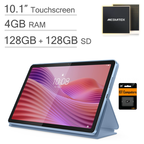 Lenovo - Tab M10 10.1" FHD+ Idea Android Tablet - 256GB Storage (128GB eMMC+128GB SD Card) - 8-Core MediaTek processor - Blue-Front_Standard 