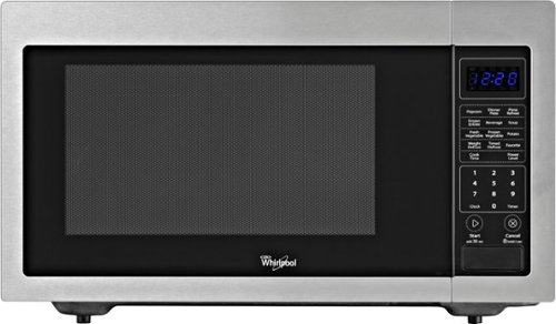  Whirlpool - 1.6 Cu. Ft. Full-Size Microwave - Black/Stainless