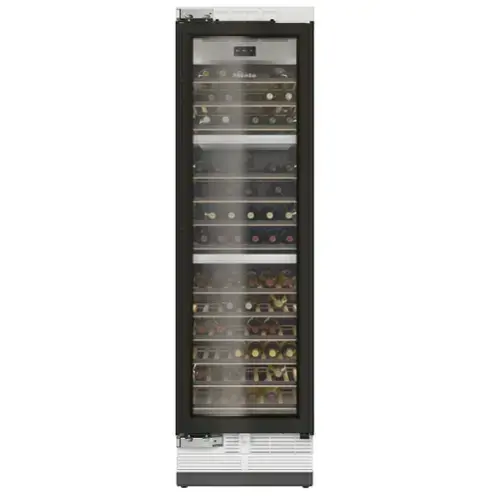 Front. Miele - KWT 2612 Vi 24" Built-In MasterCool Wine Storage with 3 Temperature Zones and FlexiFrame Racks - Custom Panel Ready.