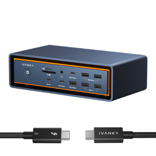 iVANKY - FusionDock Max 2 Thunderbolt 5 Docking Station 23-in-1 Triple 6K Display  For MacBook with Thunderbolt 5 Cable-Front_Standard 