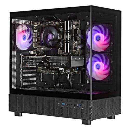 TECHNOID - Glass NVIDIA Geforce RTX 5070 Ti – AMD Ryzen 7 – 32GB Ram – 1TB SSD –AI Ready –VR Compatible –Win 11 Home - Black-Front_Standard 