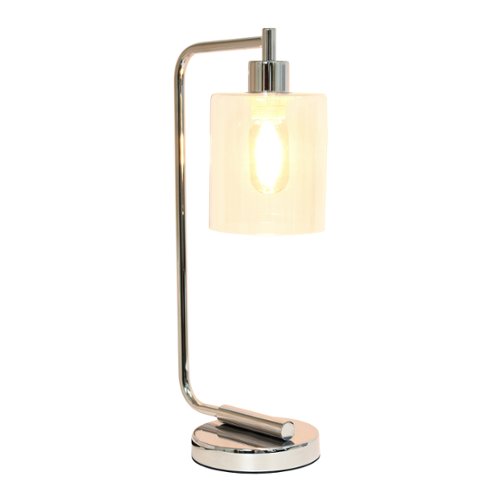Lalia Home - Modern Iron 450lm Desk Lamp with Glass Shade - Chrome-Front_Standard 