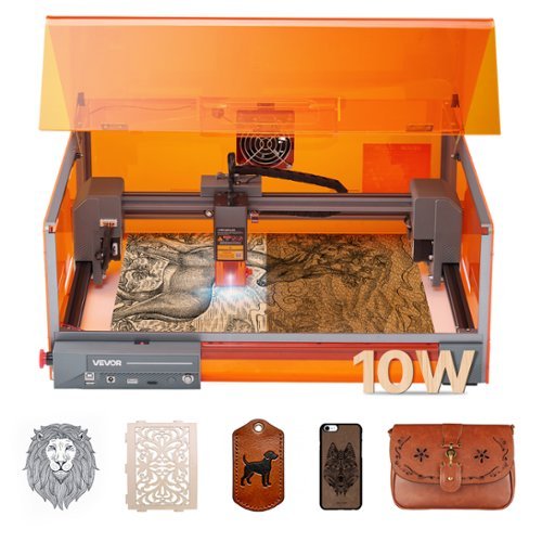 VEVOR - Laser Engraver, 10W, Laser Engraving and Cutting Machine with Enclosure, Laser Cutter Engraver Machine-Front_Standard 