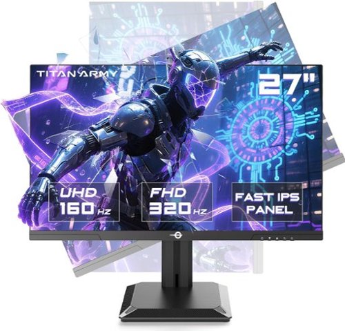 Titan-army - P2712V 27" Dual Mode Gaming Monitor, 4K 160Hz/FHD 320Hz, Fast IPS, 95% DCI-P3, HDR400, Adaptive Sync, VESA, Adjustable - Black-Front_Standard 