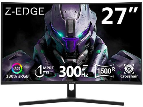 Z Z-Edge - 27 inch 1080P Full HD 1920 x 1080 300Hz 1ms Curved Gaming Monitor - Black-Front_Standard 