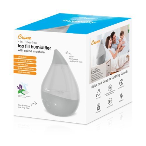 CRANE 1 Gal. Drop Cool Mist Humidifier with Sound Machine