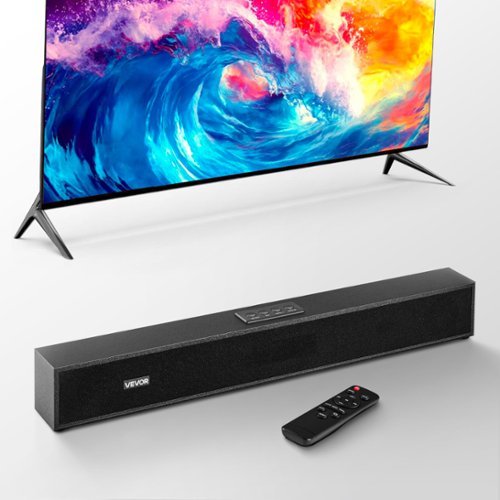 VEVOR - Sound Bar for Smart TV, 2.0 Channel, 24-Inch Compact Soundbar TV Speakers for Projector, Bluetooth AUX Connection - Black-Front_Standard 