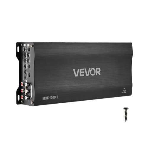 VEVOR - 5 Channel Car Audio Amplifier Bridgeable Class D Full Range Amp Max Power 4 x 100W @ 4 Ohm / 4 x 200W @ 2 Ohm - Brushed Black-Front_Standard 