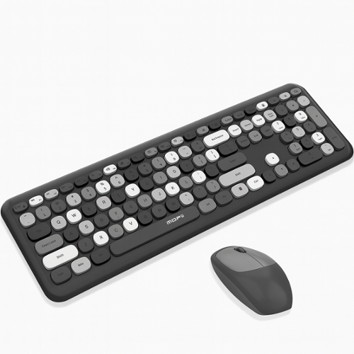 SaharaCase - Wireless Keyboard and Mouse Combo with Flush Keys - Black/Gray-Front_Standard 