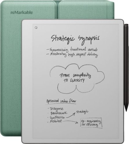 reMarkable - Paper Pure – 10.3” Paper Tablet Bundle with Marker Plus and Sleeve Folio - Mist Green-Front_Standard 