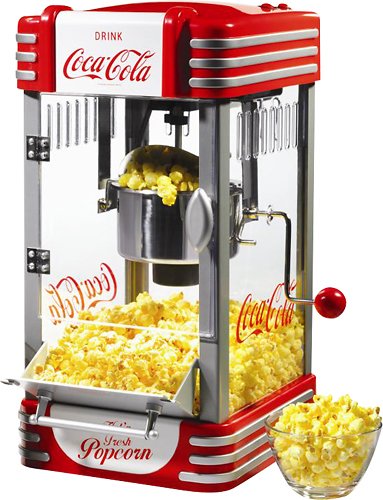  Nostalgia - 10-Cup Coca-Cola Series Kettle Popcorn Maker - Red