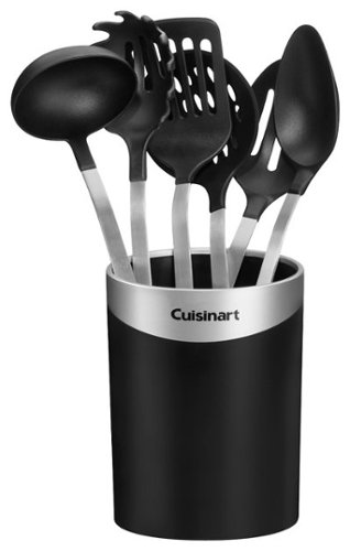  Cuisinart - Barrel Handle Tool Set with Storage Crock - Black/Silver