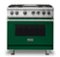 Viking - 36 in. Wide 4 Burner 5-Series 5.6 Cu. Ft. Self-Cleaning Freestanding Dual Fuel Convection Range - LP - Ivy-Front_Standard