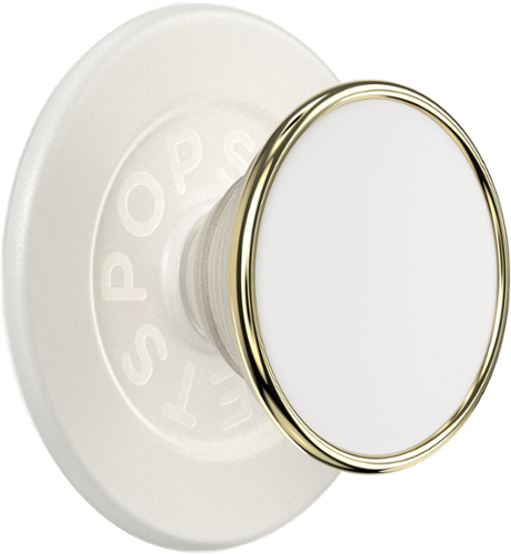 PopSockets - MagSafe PopGrip Universal Magnetic Grip & Stand with Adapter Ring for Cell Phones - White-Front_Standard