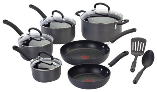 T-Fal - Ultimate Hard Anodized Nonstick 12-Piece Cookware Set - Gray