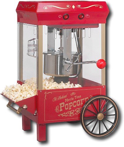  Nostalgia Electrics - 10-Cup Hot Oil Kettle Countertop Popcorn Maker - Red/Gold