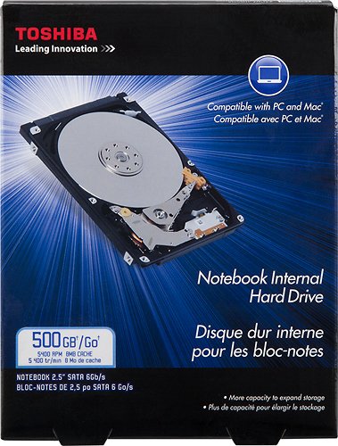  Toshiba - 500GB Internal Serial ATA 2.6 Hard Drive for Laptops
