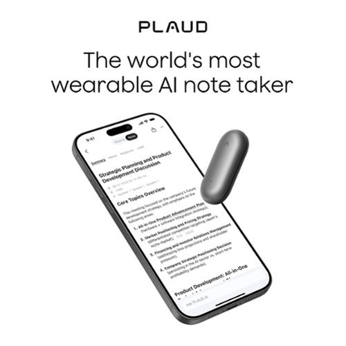 PLAUD - NotePin Memory Capsule Smart AI Voice/Audio Recorder - V2 - Cosmic Grey