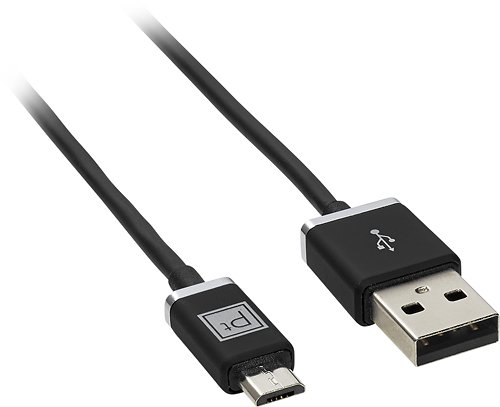  Platinum™ - 4' Micro USB Charge-and-Sync Cable - Black/Chrome