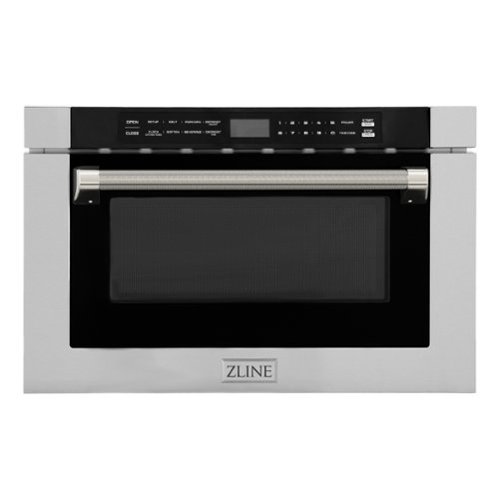 ZLINE - Autograph 24 in. 1.2 cu. ft. Built-in Microwave Drawer and Polished Nickel Helix Handle - Stainless Steel