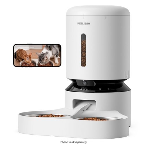PETLIBRO - Granary WiFi Stanless Steel Dual Food Tray 5L Automatic Dog and Cat Feeder with Camera Monitoring - White-Front_Standard