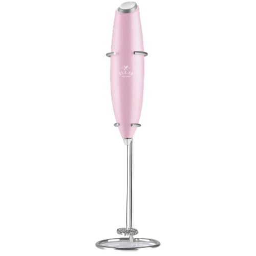 Zulay Kitchen - Powerful Milk Frother Handheld Foam Maker for Lattes by Milk Boss - Pink-Front_Standard 