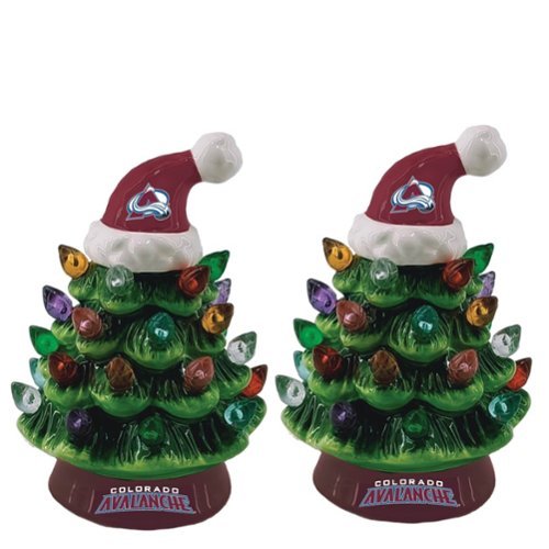 Evergreen Enterprises - Colorado Avalanche 2-Pack 4" Ceramic LED Christmas Tree Set - Multicolor-Front_Standard 