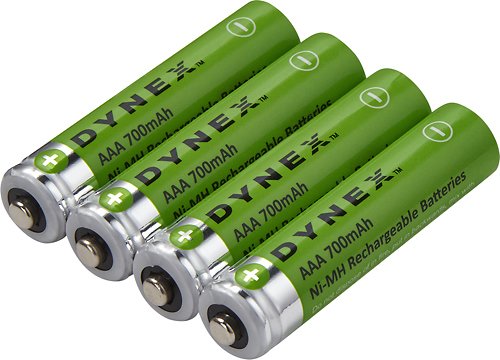  Dynex™ - Rechargeable AAA Batteries (4-Pack)