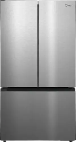 Front. Midea - 36-in Wide Standard-Depth PLUS  32 cu. ft.  French Door Refrigerator + Dual Icemaker + Extra-Large Capacity - Stainless Steel.