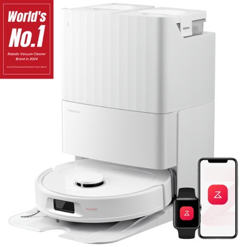 Roborock - Robot Vacuum & Mop, Multifunctional Dock, 10,000 Pa Suction, Anti-Tangle Brush. Self-Emptying. Upgraded from Qrevo Pro - White-Front_Standard 