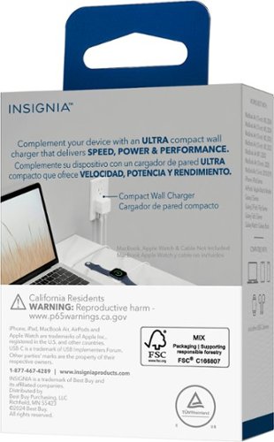 Insignia™ 35W Dual USB-C Port Wall Charger for MacBook Pro, iPad, iPhone, Apple Watch, Samsung Smartphones & More - White WHERE TO BUY