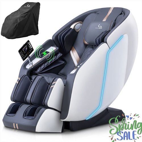 MassaMax - MT398 4D Massage Chair Full Body Stretch,Zero Gravity with Heat Therapy,Extended Footrest,Foot Rollers - White-Front_Standard 