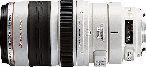  Canon - EF 100-400mm f/4.5-5.6L IS USM Telephoto Zoom Lens - White