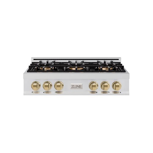 ZLINE - Autograph 36 in. Classic Rangetop with 6 DuoPro Burners and Bronze Accents (PCRTZ-36-CB) - Stainless Steel-Front_Standard 