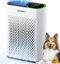 Ecoself - HEPA Air Purifiers for Home Large Room Cover 1400 Ft2 with Air Quality Monitor 20dB Sleep Mode,6 Settings - White-Front_Standard