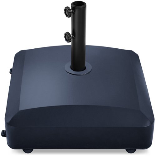 Best Choice Products - Fillable Mobile Umbrella Base Heavy Duty Market Stand w/ Wheels, Locks, 123lb Capacity - Navy Blue-Front_Standard 