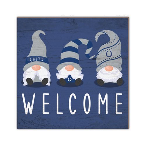 Fan Creations - Indianapolis Colts 10'' x 10'' Welcome Gnomes Sign - Multicolor-Front_Standard 