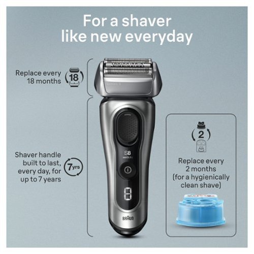 Braun Series 8 Electric Shaver with 5 in 1 SmartCare Center - Galvano Silver BUY ONLINE