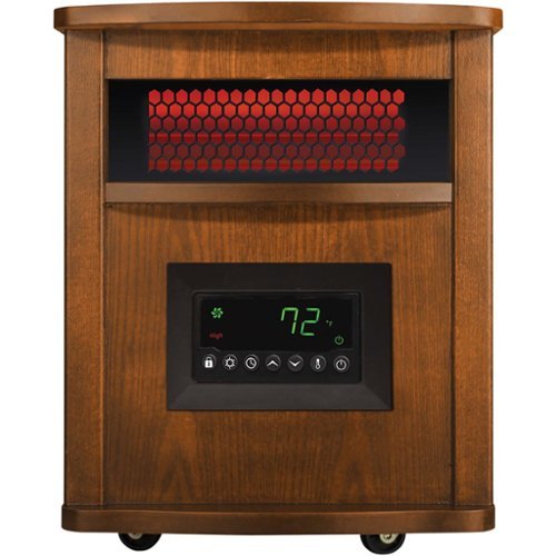 Lifesmart - 8-Tube Infrared Element Cabinet Heater - Brown-Front_Standard 