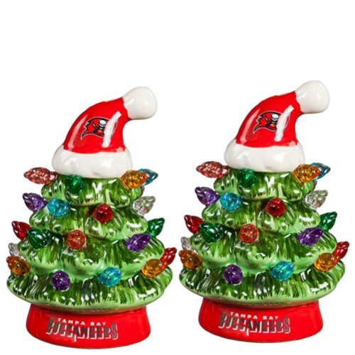 Evergreen Enterprises - Tampa Bay Buccaneers 2-Pack 4" Ceramic LED Christmas Tree Set - Multicolor-Front_Standard 