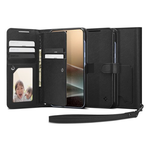 Spigen Wallet S Folio Case for Samsung Galaxy S25 Plus - Black WORLDWIDE DELIVERY