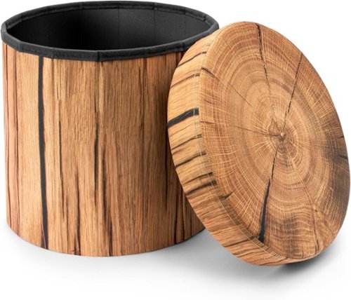 Sorbus - Tree Stump Stool, Storage Ottoman 15 Inch Fake Tree Stumps Log Stool Storage, Artificial Tree Trunk, Foot Rest - Brown One Pack-Front_Standard 