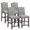 Gymax - Set of 4 Fabric Barstools Nail Head Trim Counter Height Dining Side Chairs Grey - Gray-Front_Standard