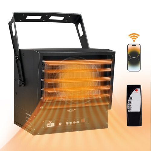 Winado - WiFi Smart Electric Garage Heater, 10000W Ceiling Mount Space Heater, 240-Volt Hard-Wired Heater Fan-Forced Shop Heater - Black-Front_Standard 