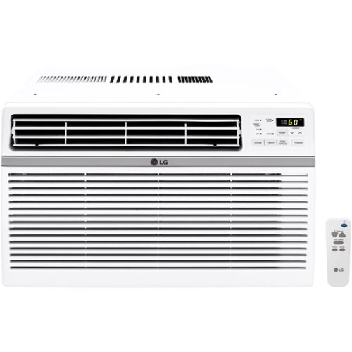 LG - 550 Sq. Ft. 12, 000 BTU Electronic AC with Remote - White-Front_Standard 